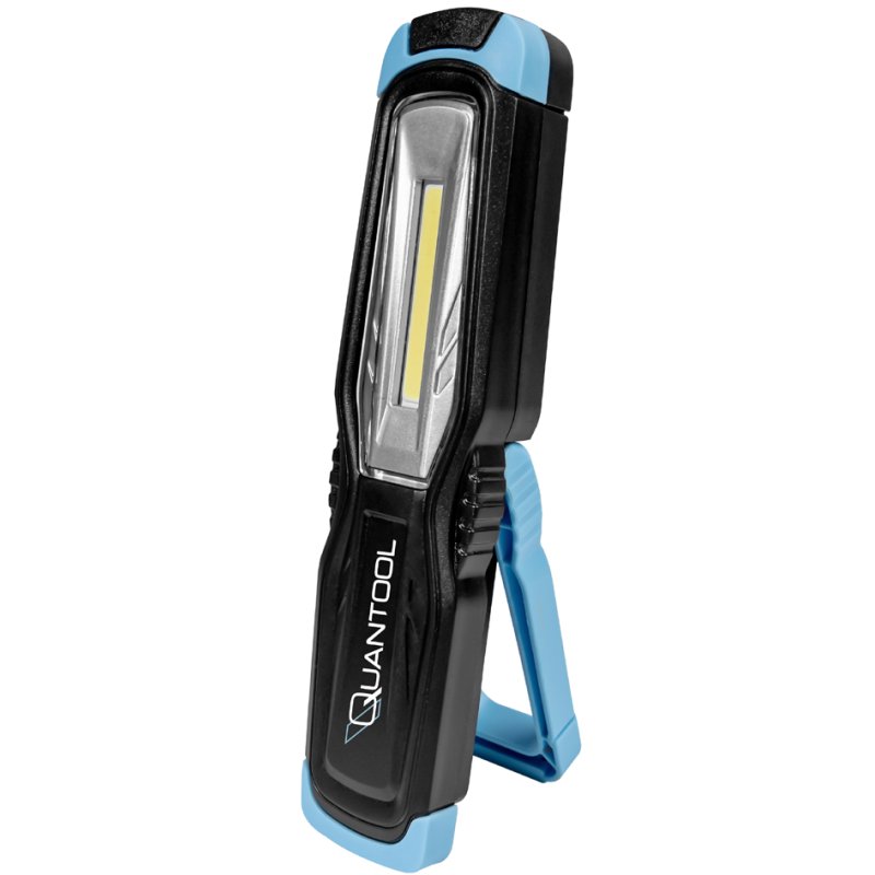 QUANTOOL LED accu-werklamp 2W, magneetvoet, 250 lumen, zwart/blauw